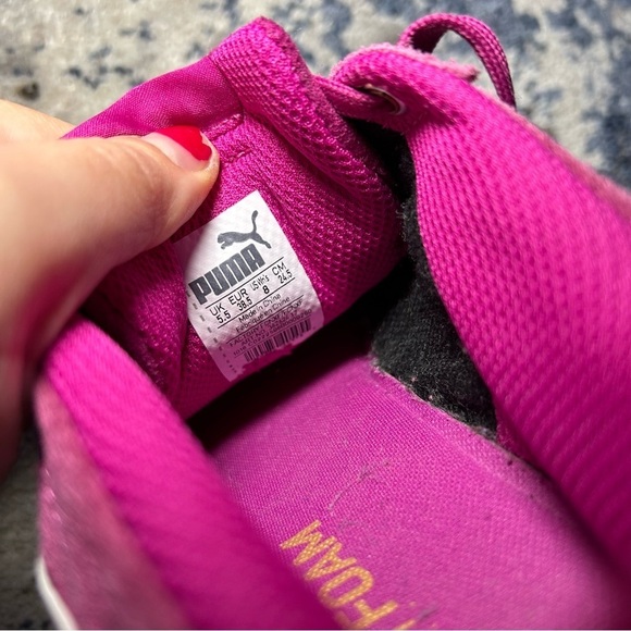 Puma Fuchsia Purple-White Suede Classic Sneakers Size 8 - Picture 11 of 11